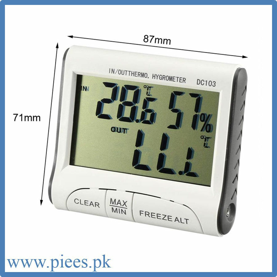 DC103 Digital LCD Porle Indoor Outdoor Thermometer Hygrometer 2