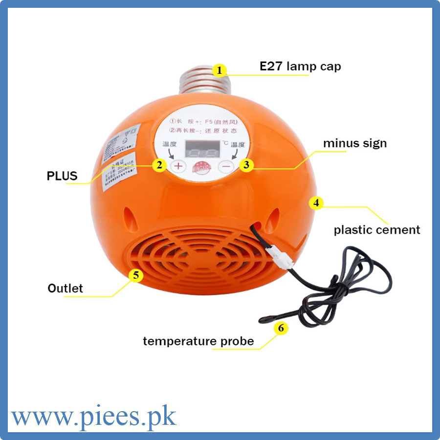 150 watt Adjustable Temperature Brooder Heater 02